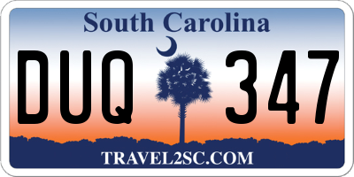SC license plate DUQ347