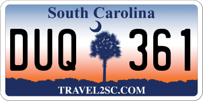 SC license plate DUQ361