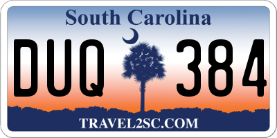 SC license plate DUQ384