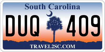 SC license plate DUQ409