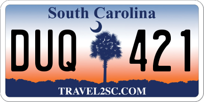 SC license plate DUQ421
