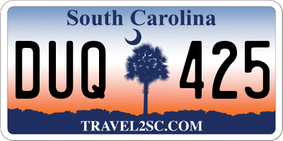 SC license plate DUQ425