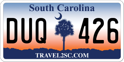 SC license plate DUQ426
