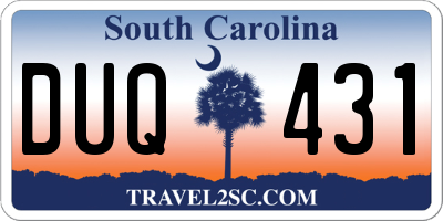 SC license plate DUQ431