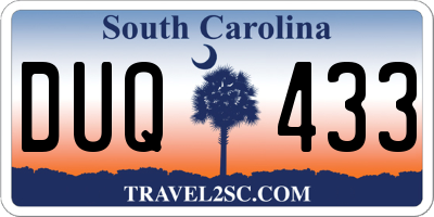 SC license plate DUQ433