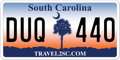SC license plate DUQ440