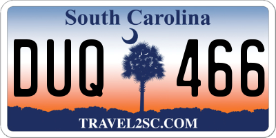 SC license plate DUQ466