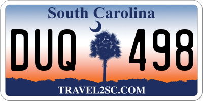 SC license plate DUQ498