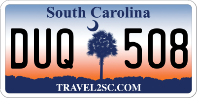 SC license plate DUQ508