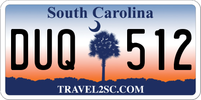 SC license plate DUQ512