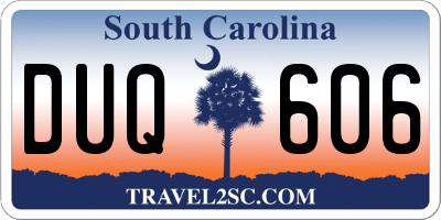 SC license plate DUQ606