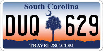 SC license plate DUQ629