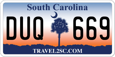 SC license plate DUQ669