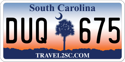 SC license plate DUQ675