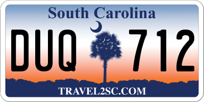 SC license plate DUQ712