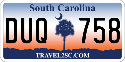 SC license plate DUQ758