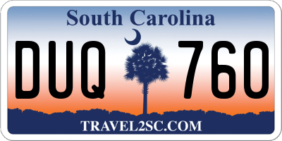 SC license plate DUQ760