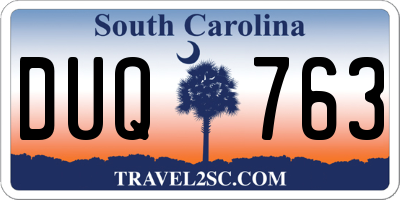SC license plate DUQ763