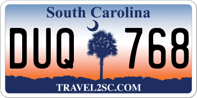 SC license plate DUQ768