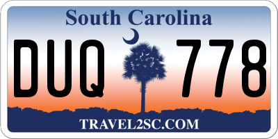 SC license plate DUQ778