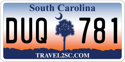 SC license plate DUQ781