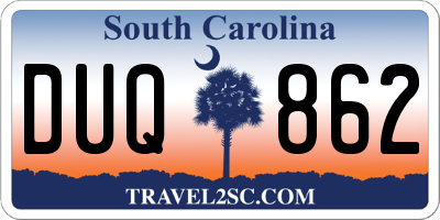SC license plate DUQ862