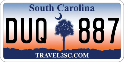SC license plate DUQ887