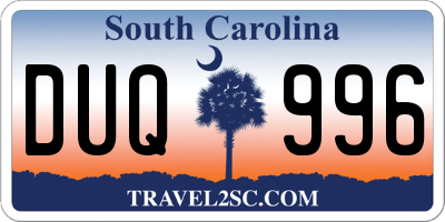 SC license plate DUQ996