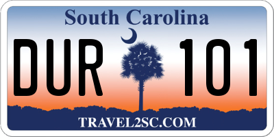 SC license plate DUR101