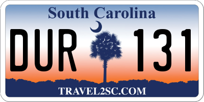 SC license plate DUR131