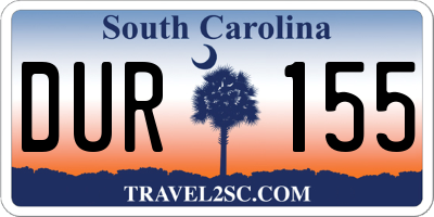 SC license plate DUR155