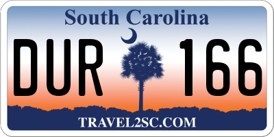 SC license plate DUR166