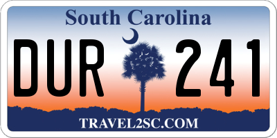 SC license plate DUR241
