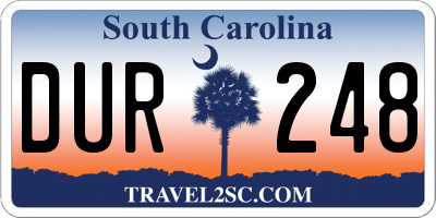SC license plate DUR248