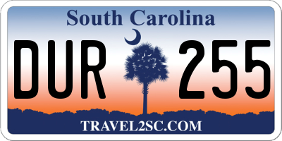 SC license plate DUR255