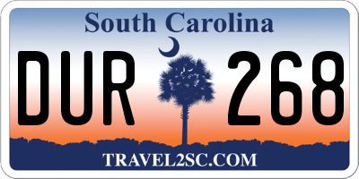 SC license plate DUR268