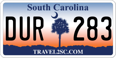 SC license plate DUR283