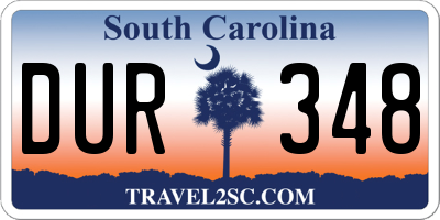 SC license plate DUR348