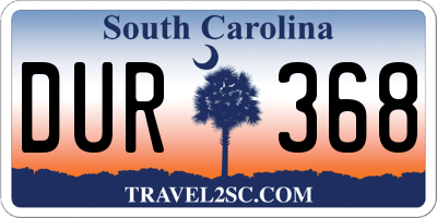SC license plate DUR368