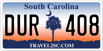 SC license plate DUR408