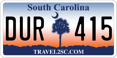 SC license plate DUR415