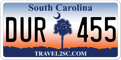 SC license plate DUR455