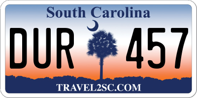 SC license plate DUR457