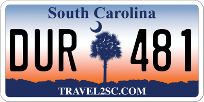 SC license plate DUR481