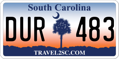 SC license plate DUR483