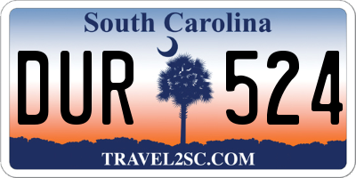 SC license plate DUR524
