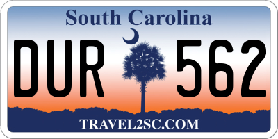 SC license plate DUR562