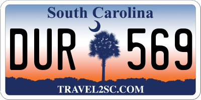 SC license plate DUR569
