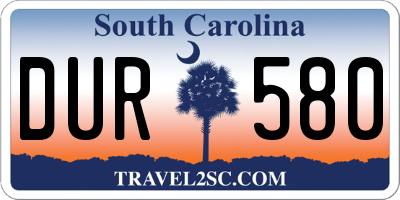 SC license plate DUR580