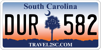 SC license plate DUR582